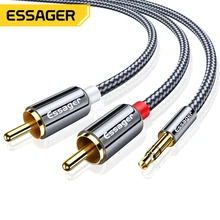 Essager RCA Audio Cable Jack 3.5 to 2 RCA Cable 3.5mm Jack to 2RCA Male Splitter Aux Cable for TV PC Amplifiers DVD Speaker Wire