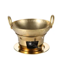 Marmite sèche en cuivre pur, marmites épaisses, marmite créative de haute qualité, poêle à alcool doré, casseroles et poêles 2