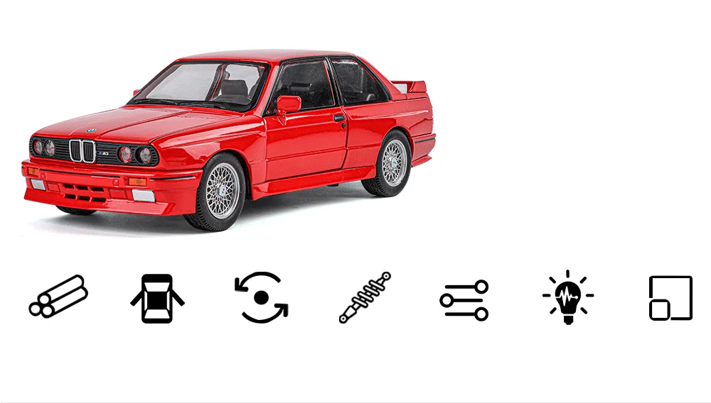 1/24 BMW M3 E30 Diecast Model Araba | Metal Model Araçlar