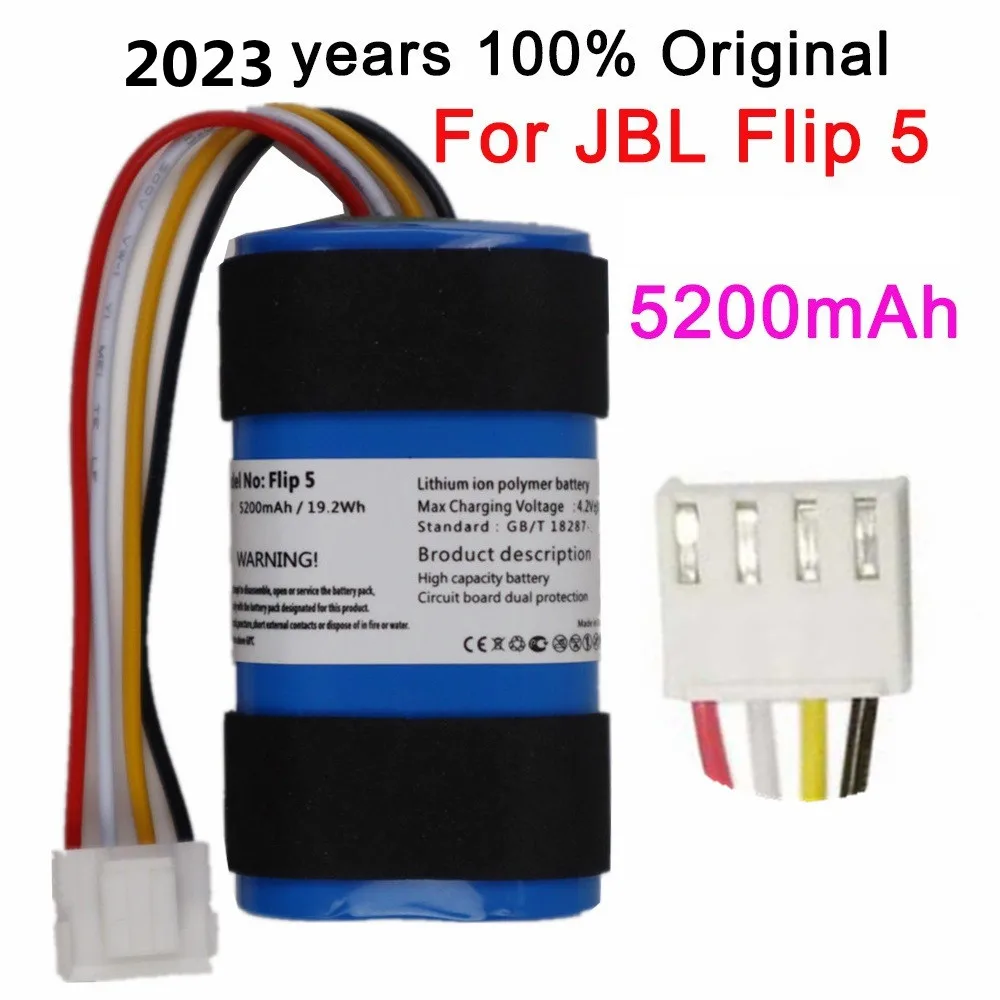 

Новинка 2023 года, оригинальный сменный аккумулятор JBL для динамика JBL Flip 5, флип-дисплей, 5200 мАч, батареи и номер для отслеживания