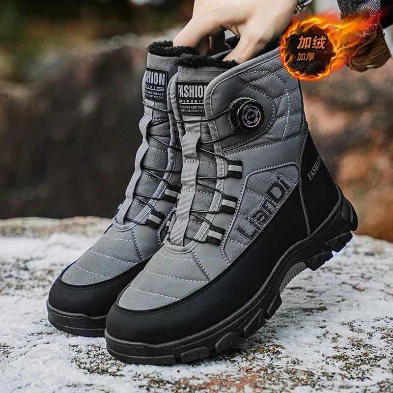 Winter Non-Slip High-top Leather Ankle Boots for Men