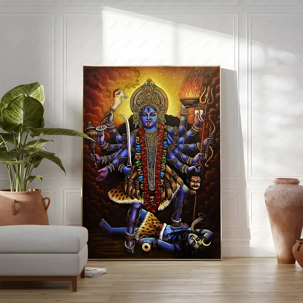 Kali Jay Maa Godde Mahakaali Poster, klebrige Wandkunst, Druck, wasserdicht, für Zuhause, Wohnzimmer, Schlafzimmer, Bar, Flur, ästhetisches Dekor – Detail 7