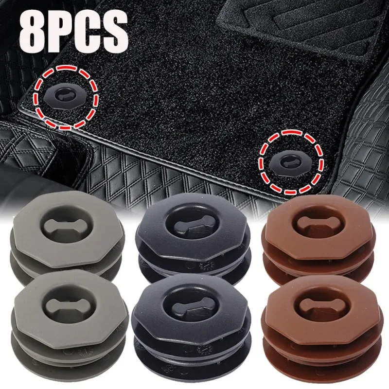 8/4pcs Car Foot Mat Fixing Buckle Detachable Double-Layer Car Foot Pad Anti-Skid Clamp Buckle Universal Car Leather Carpet Fixer