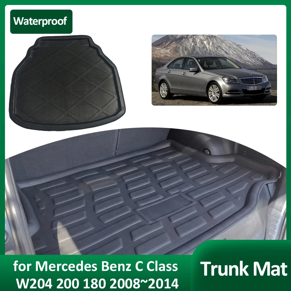 

Коврик багажника для Mercedes Benz C Class W204 200 350 180 2008 ~ 2014, водонепроницаемый чехол для багажа