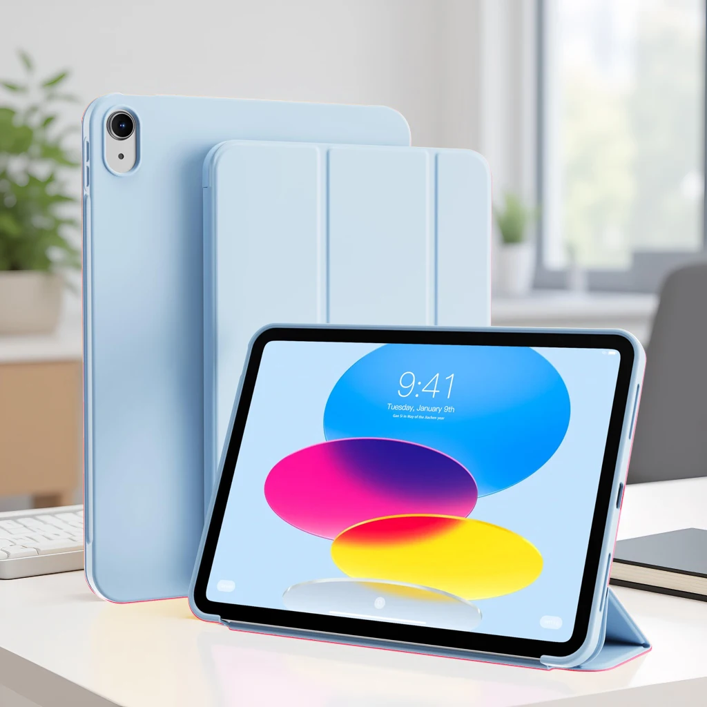 Premium Tri-Fold Stand Flip Cover with Soft TPU Back Shell