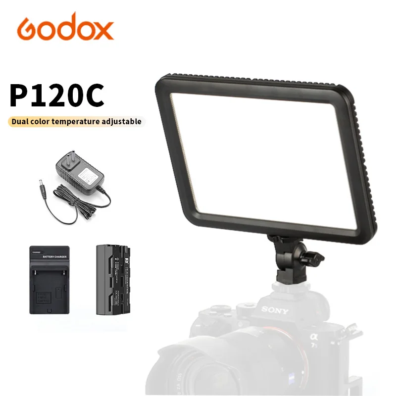 GodoxP120CLedVideoLight3300K5600KWithNPF550BatteryChargerFor