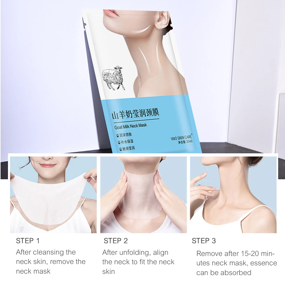 Neck Mask 1PCS Goat Milk Neck Mask Collagen Firming Neck Skincare Mask