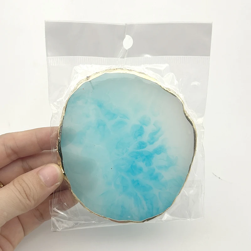 Round Resin Agate Stone Nail Art Palette for Manicure and Painting Display