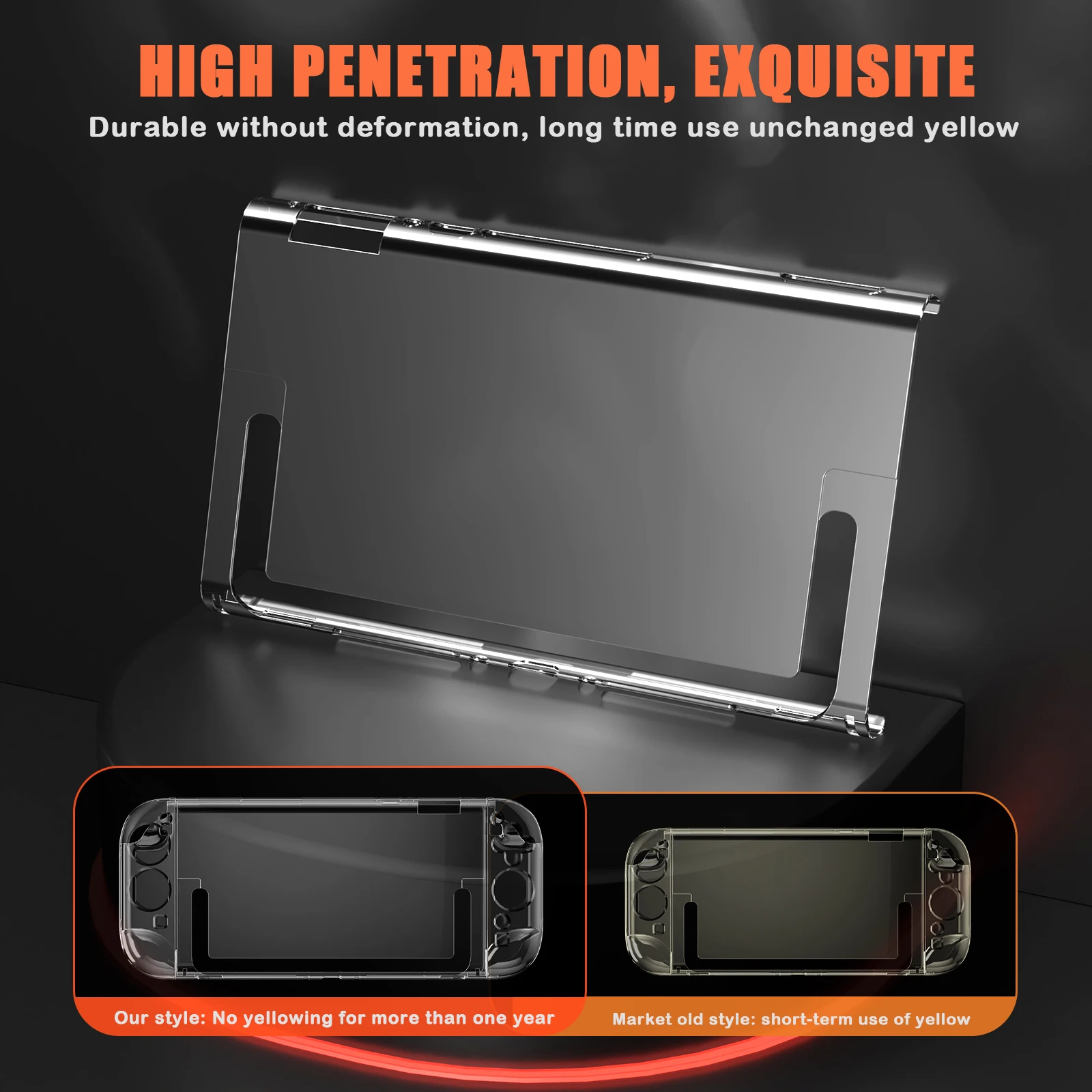 Crystal Clear Protective Shell Cover for Nintendo Switch - Anti-Scratch Hard Case