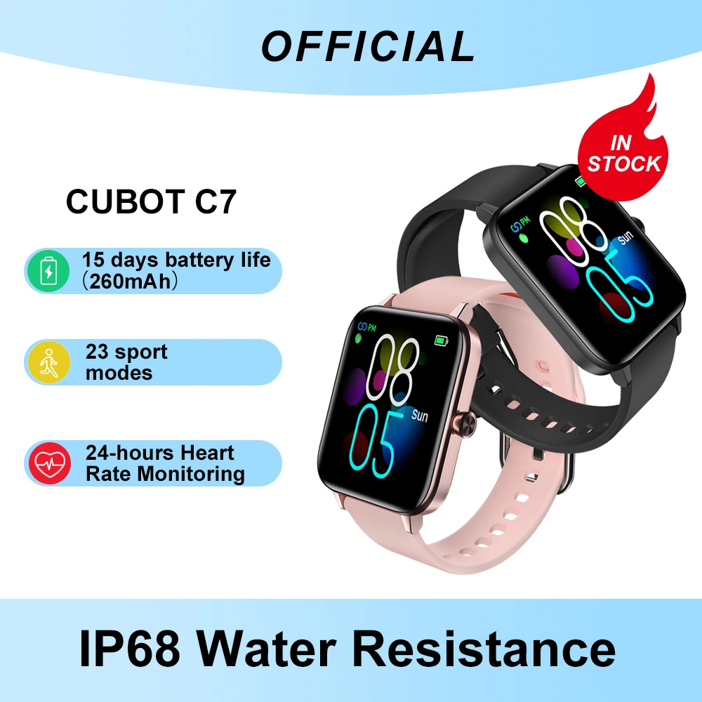 Cubot C7 Smartwatch Impermeabile IP68 Orologio Fitness Tracker Uomo Donna  Smart Watch Cardiofrequenzimetro da Polso Orologio Sportivo Activity  Tracker per Android iOS Xiaomi Sonno salute delle Contapassi  Cronometro|Smart Watches| - AliExpress
