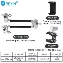 BEXIN Aluminum Alloy Multifunctional Rotating Telescopic Magic Arm Bracket (2 links with clamp)