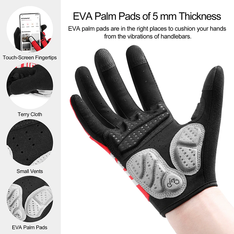 INBIKE Cycling Gloves for Men/Women Durable Bike Gloves with Touchscreen-Padded Anti-Slip MTB Bicycle for Cycling/Outdoor