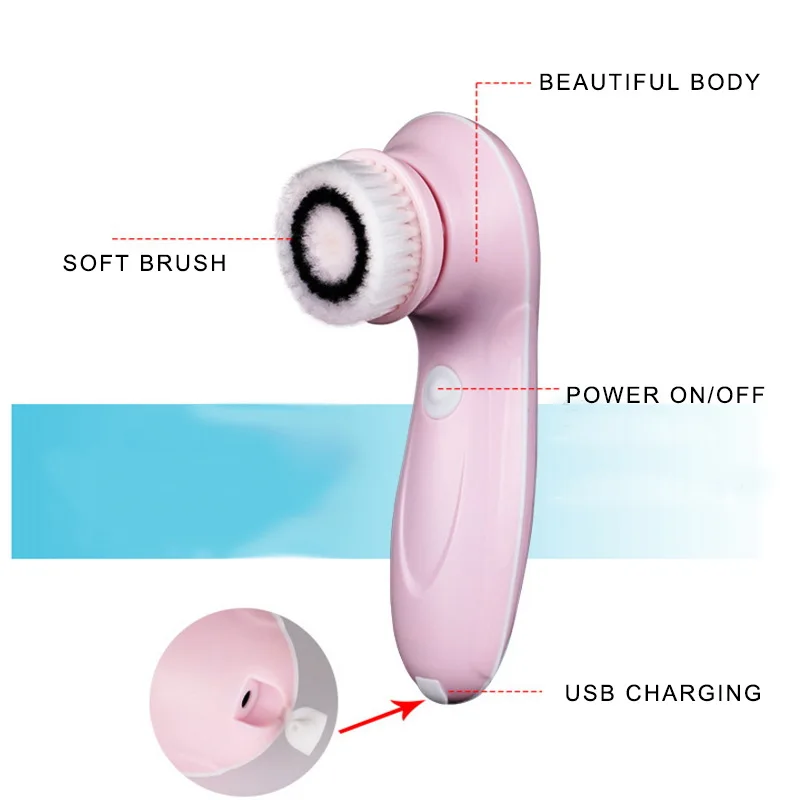 Electric Facial Cleanser, Rechargeable Pore Deep Cleaning Brush, Blackhead Removal Cleanser, Automatic Rotating Face Wash Brush