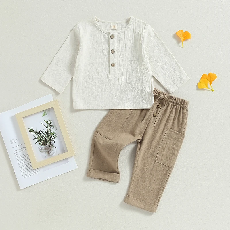 

Комплект из топа и брюк, на пуговицах, с длинным рукавом