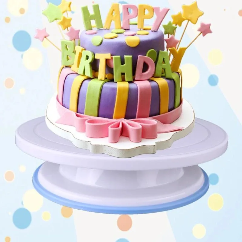 DIY Cake Turntable Baking Mold Cake Plate Rotating Round Cake Decorating Tools Rotary Table Pastry Supplies Baking Accessories