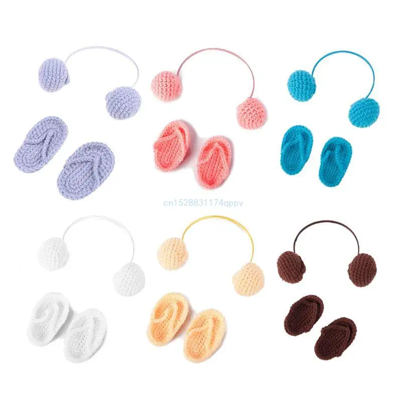 

Slippers Headphone for Newborn Photography Knitted Headset Dropship