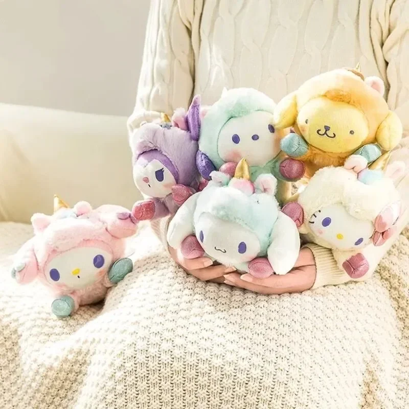 

Оригинальные единороги Sanrio со склада, плюшевая кукла в стиле коричной куронии, детской мелодии, 16 см, трендовая кукла, подарок на день рождения
