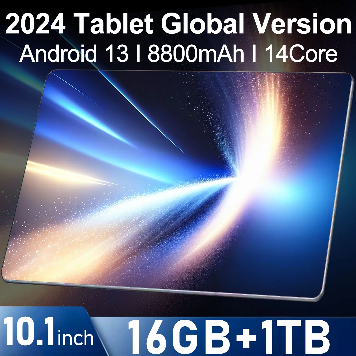 2024 Tablet Android 8800 Mah Versione Globale 16Gbram 1Tbrom Nuova Rete 10.1 Pollici 14 Core Android 13.0 Mtk6797 Tablet Wifi