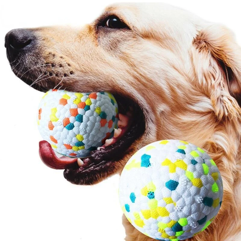 

Teething Pet Toy Dog Accessories Solid Ball Interactive Dog Toys Light Popcorn Ball Dog Light Chew Rubber Ball High Elastic Bite