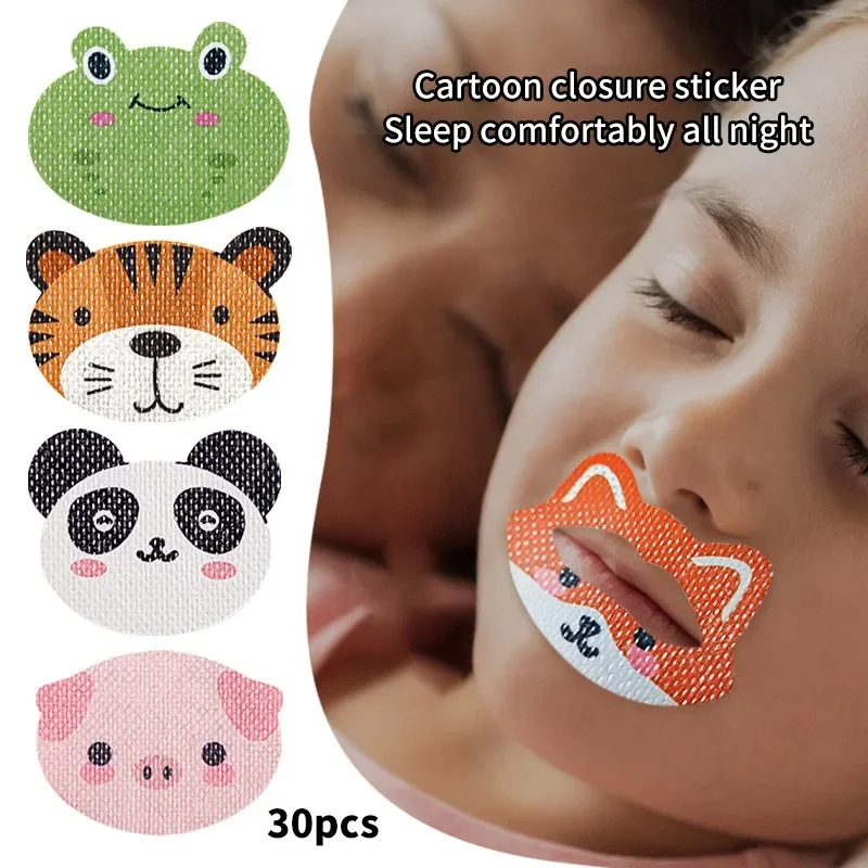 Kids Cartoon Anti-Snoring Stickers Sleeping Closed-mouth Stickers Breathing Correction Patch 30PCS stop snoring patch,anti snoring patch,sleeping patch