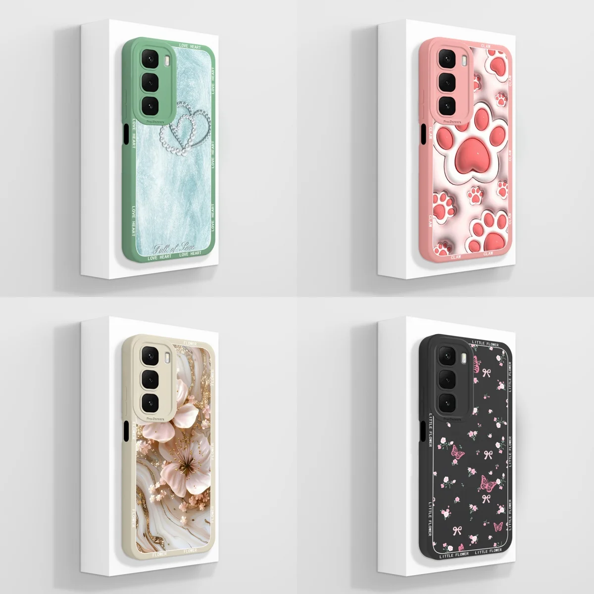 Pink Cat Paw Shockproof Full Protection Phone Case
