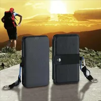 Chargeur solaire portable 5V 2.4A USB pour extérieur, pliable, pour camping, randonnée, sac à dos, voyage, alimentation smartphone 4