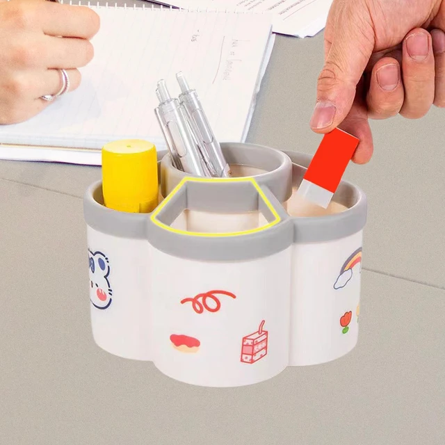 Pencil Holder 360 Rotating Stationery Supplies Pencil Container 6  Compartments Pen Cup Pot for Desk Students Classroom Dorm Home - AliExpress