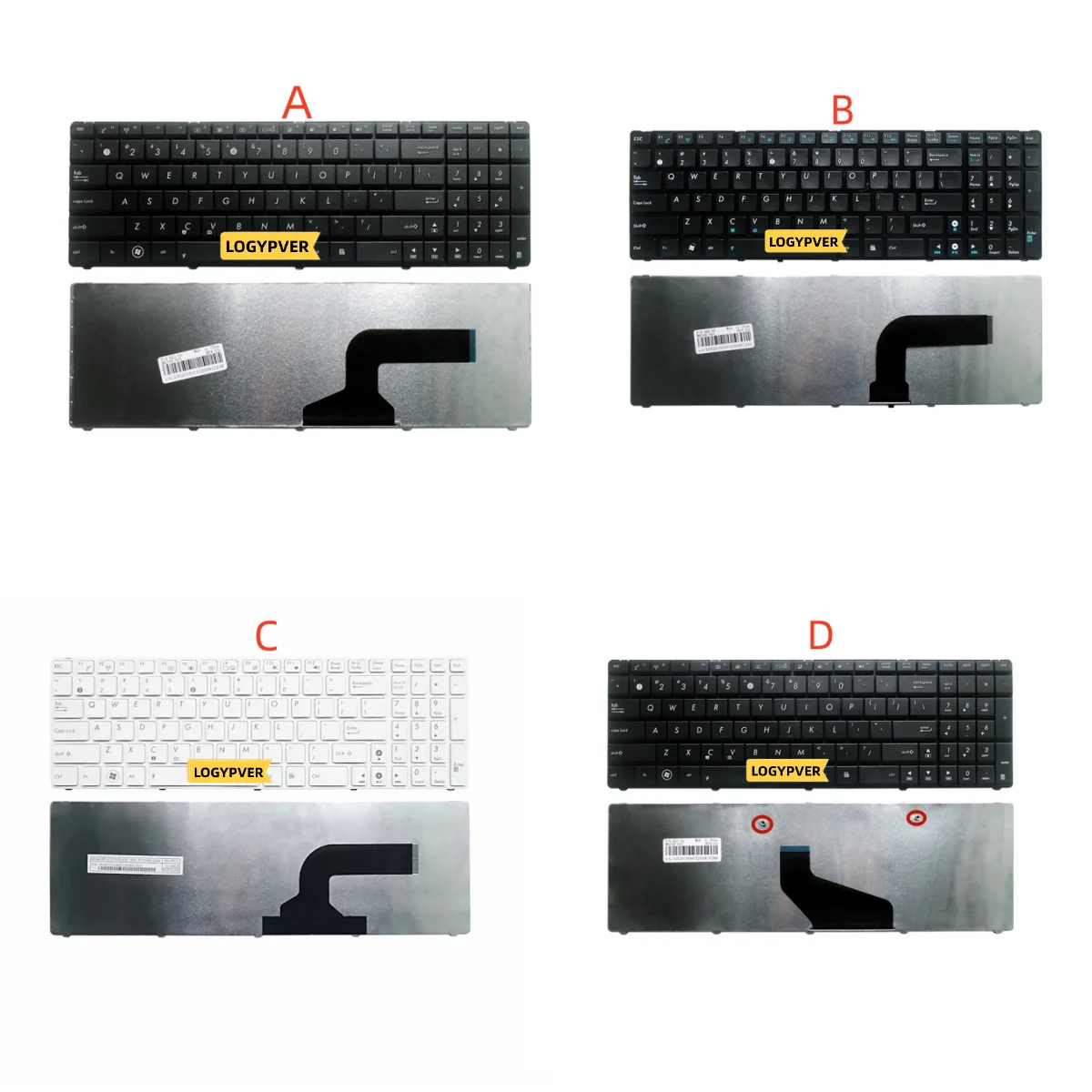 Клавиатура для ноутбука ASUS N53J N53S K52D K55D X53S X54H X55V A52jc K53S N61V A53S K55DR B53S N53D K54HR английская