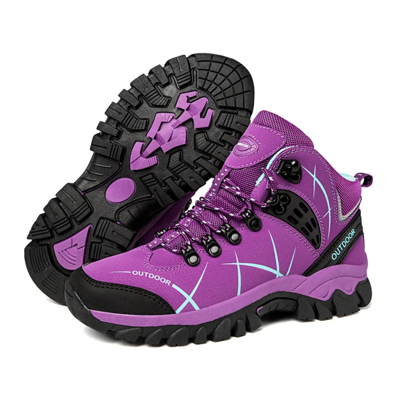 Herbst Winter Frauen Leder Outdoor Stiefeletten Wanderschuhe Trekking Berg Turnschuhe Tracking Treking Plüsch Warme – Detail 8