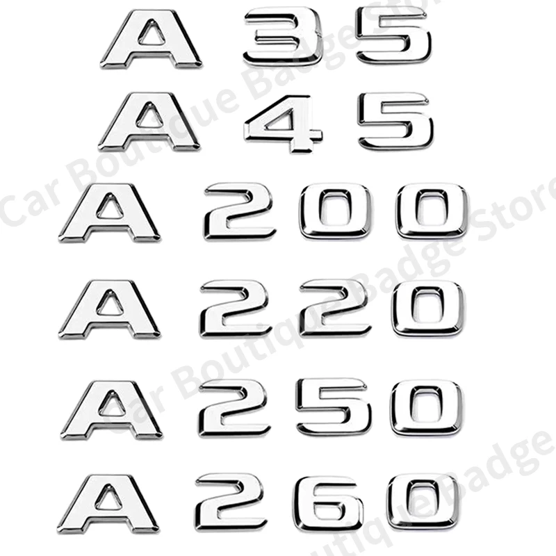 Autocollant 3D ABS Chromé Pour Coffre Mercedes AMG A45 A160 A180 A200 A260 - Modèles W176 W177
