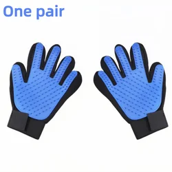 Ultimate Pet Grooming and Deshedding Glove - 5 - Finger Hair Removal & Massage, Adjustable and Washable (One pair)
