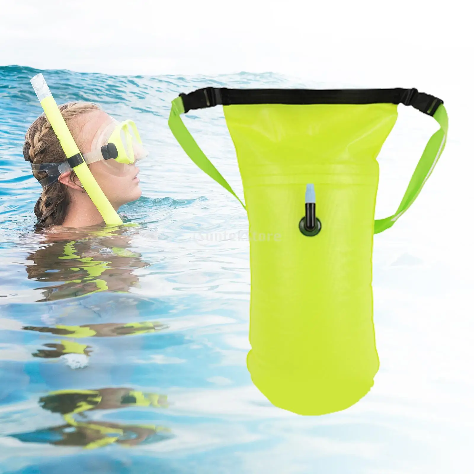 High Visibility Swim Bubble Buoy Swimming Tow Float For Open Water Swimmers Triathletes Snorkelers Flotation Device Waist Belt