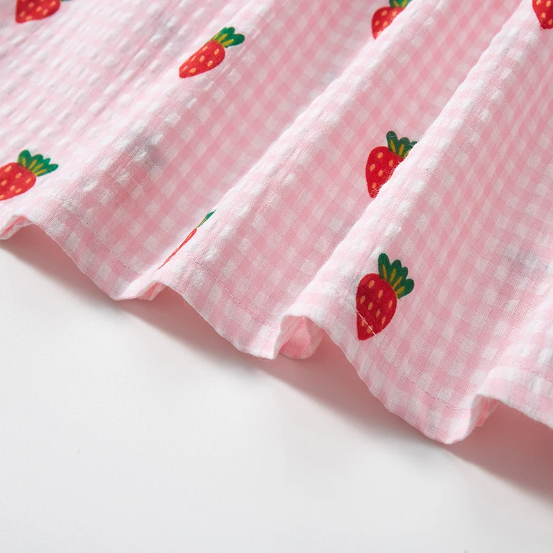 Kids Clothes Summer Princess Dress Baby Girls Cartoon Strawberry Dresses Children's Clothing Vestidos Cotton