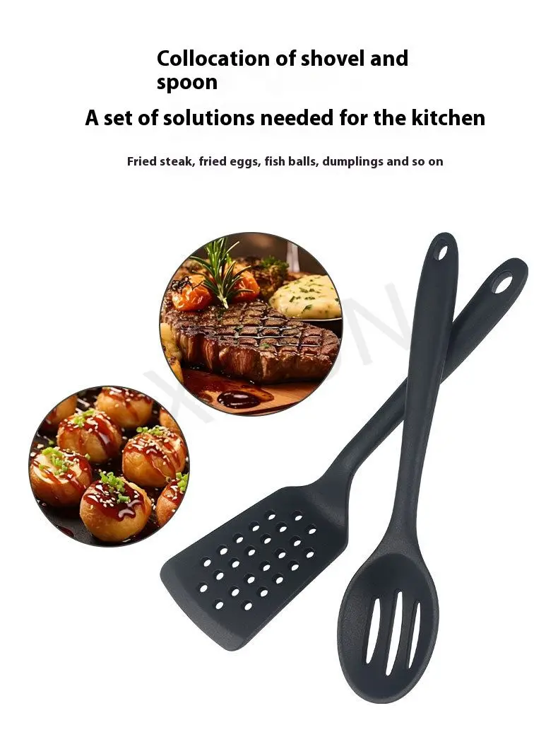 Description Picture 3 of itemHigh Quality Utensils Set of 2pcs Nonstick Heat Resistant Cookware for Cooking & Serving Silicone Spatula Set