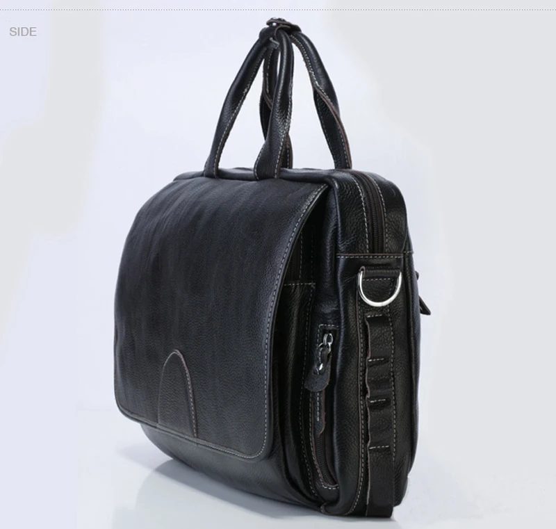 Fashion Genuine Leather Men Briefcase 14\