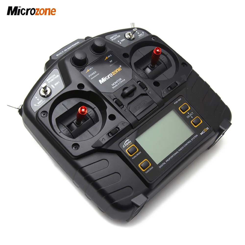 Microzone MC8B 2.4G 8CH Remote Control Transmitter & MC8RE/ MC9002 Receiver Radio System For RC Aircraft Fixed-wing Helicopter 19 Microzone Microzone" poter 7oueo Monnor D Kach(s