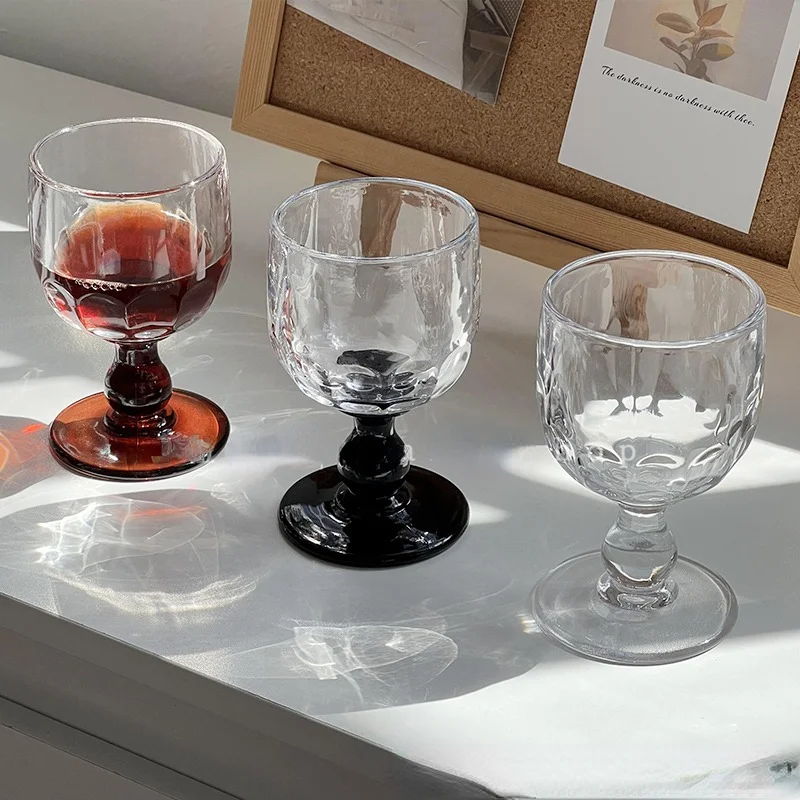 Medieval Retro Red Wine Glass, Short Legged Glass Cup, Minimalist Home Cocktail, Restaurant Beverage Cup