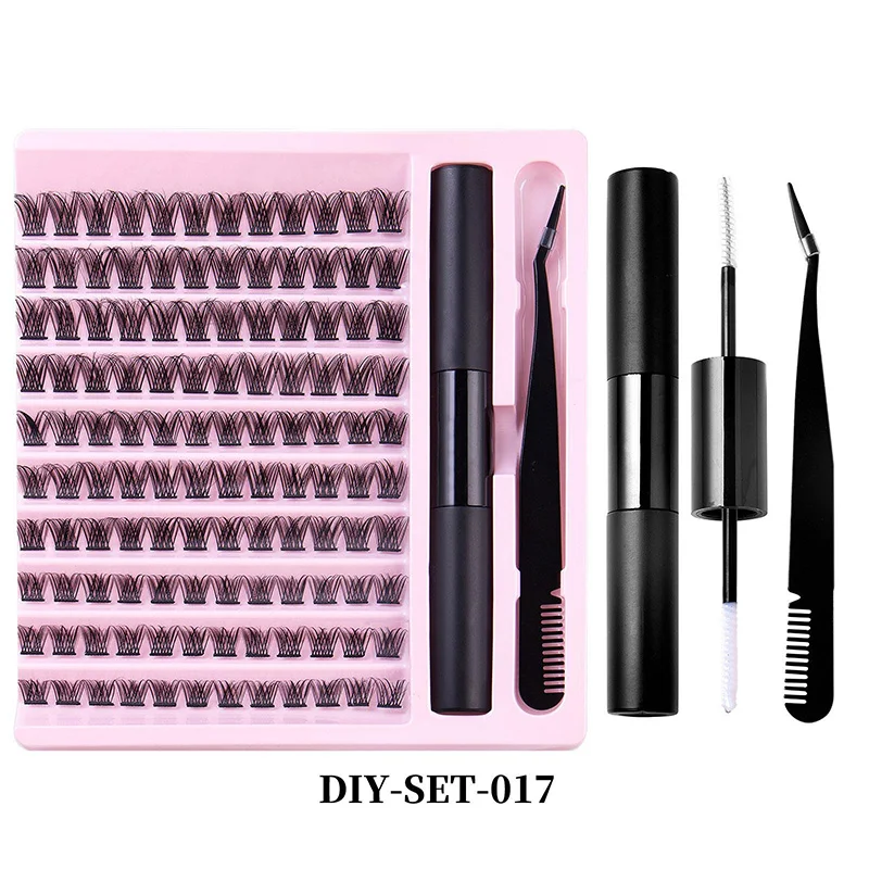 

DLY Lash Extension Kit Lash Clusters With Waterproof Strong Hold Lash Bond Seal Eyelash Tweezers Lash Cluster Kit New 2024