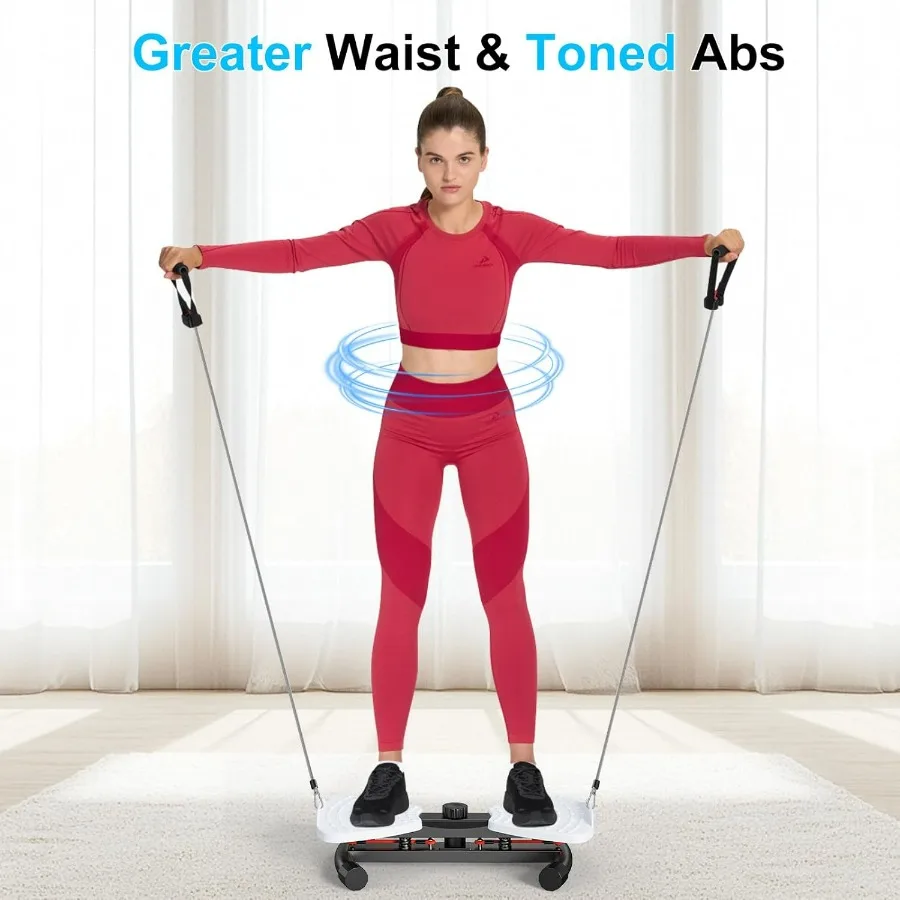 Waist Twister Machine with Resistance Band, Silent Exercise Twist Board for Core & Belly Fat Workout, Non-Slip Home Fitness Disc