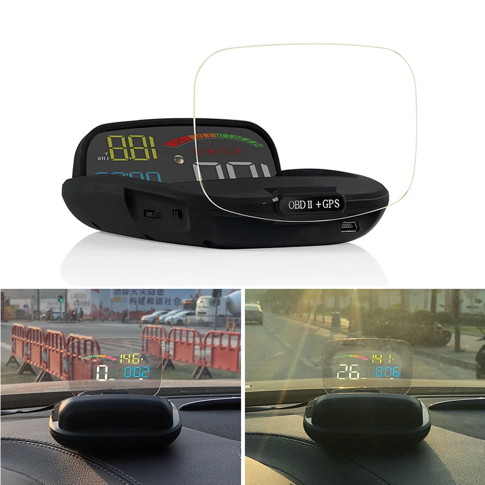 OBDHUD C800 HUD  OBD2 GPS ڵ  ÷, Ʈ  ӵ ÷,   Һ RPM KMH MPH