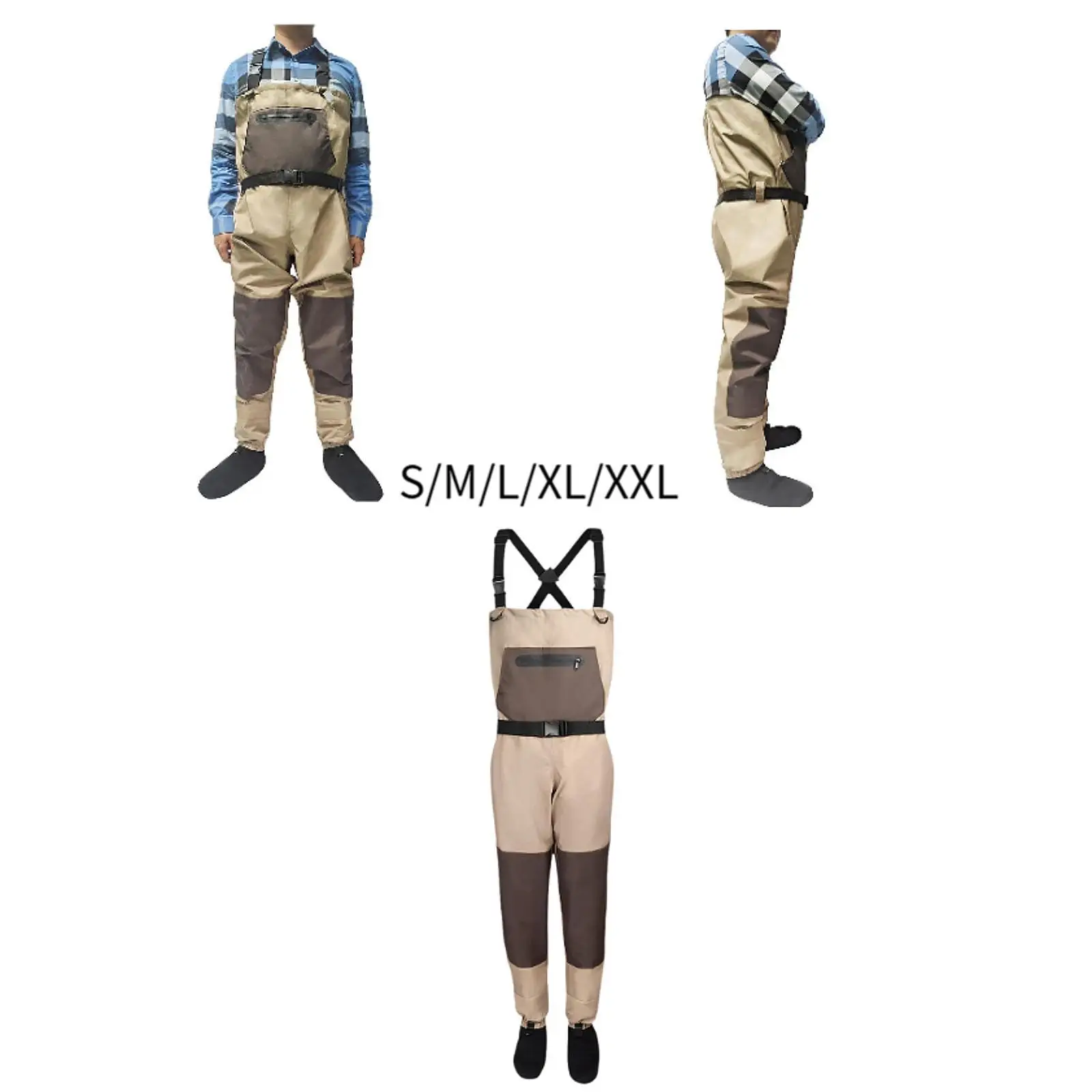 Fishing Waders 3 Layer Portable with Pocket Professional Fishermen Gift Lightweight Chest Waders Fishing Trousers Wading Pants