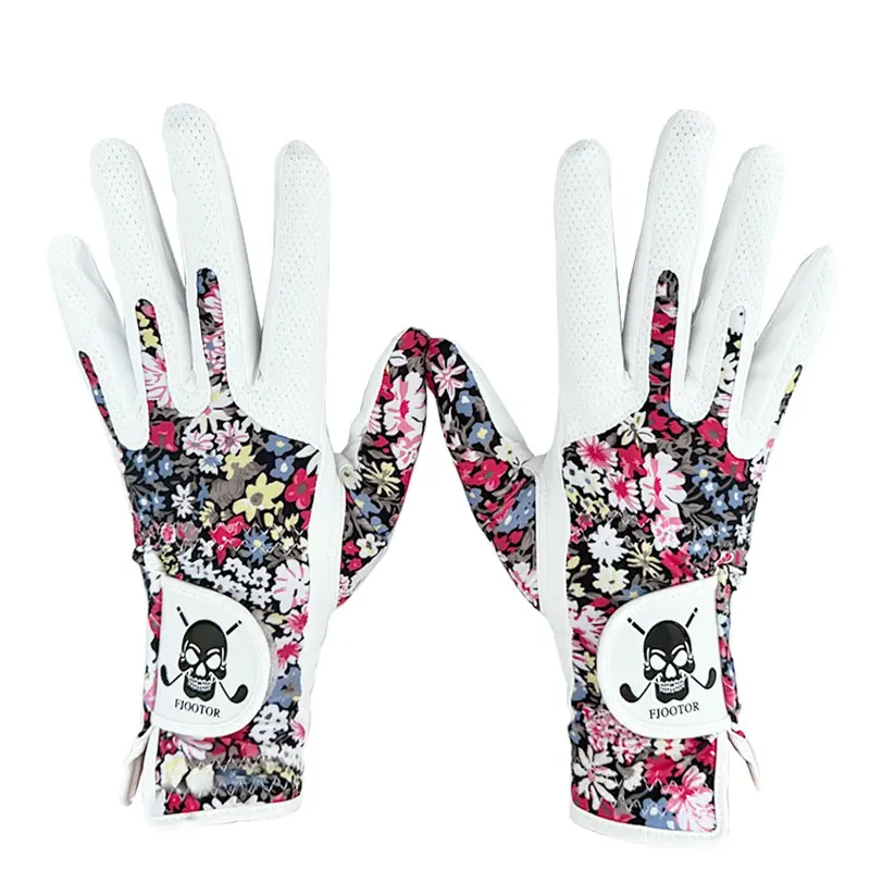 Women's Golf Gloves Left Hand & Right Hand Lambskin Gloves Golf Breathable High Quality Palm Protection Sport Gloves 3