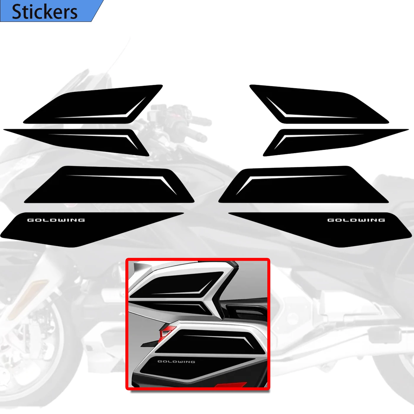 Decals For HONDA Goldwing GL1800 GL 1800 Tour Trunk Luggage Cases Tank Pad Protection Emblem Badge Logo car lock cylinder for honda 2003 2008 city trunk replacement door lock cylinder