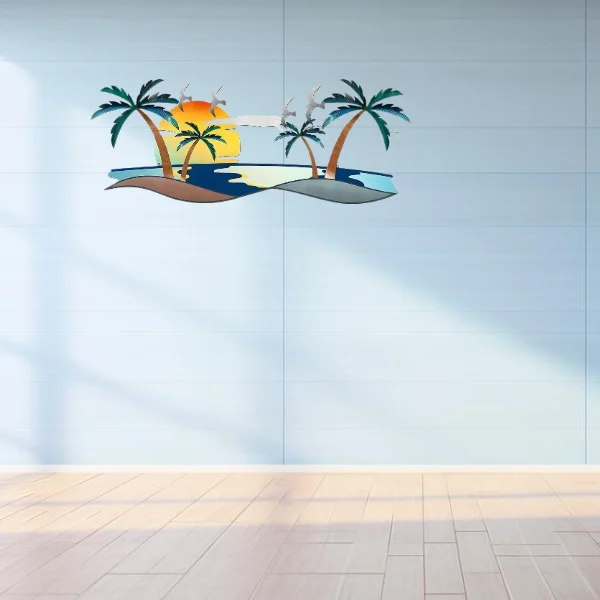 

1pc Sunny Beach, Coconut Tree Metal Silhouette, Wall Decoration, Home Interior Living Room, Modern Simple Hanging Ornaments Gift