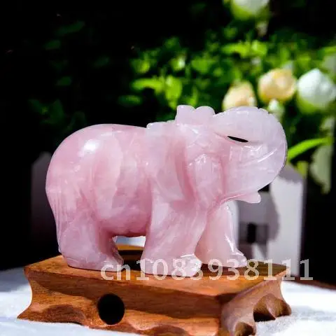 

Jade Stone Lucky Elephant Feng Shui Statue Figurine Classic Green Pink Craving Home Office Ornaments