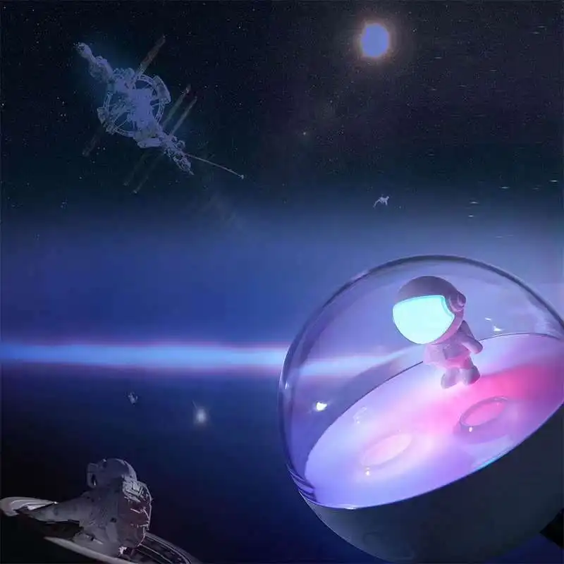 

Астронавт, ночная лампа, USB зарядка, со спящей музыкой, для спальни, мультяшный астронавт, Детская прикроватная настольная лампа