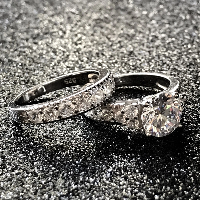 Zircon Rings Zircon Couple Rings For Man Ladies Set Lovers Ring Finger Jewelry Women's Propose Marriage Accessories Size 5-13 Listing