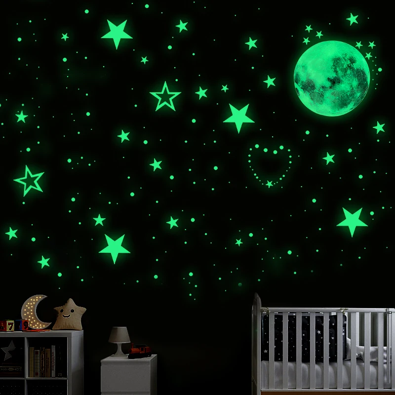 

442Pcs/set Luminous Star Dot Wall Stickers For Kids Room Bedroom Home Decoration DIY Wall Decals Glow In The Dark Sticker