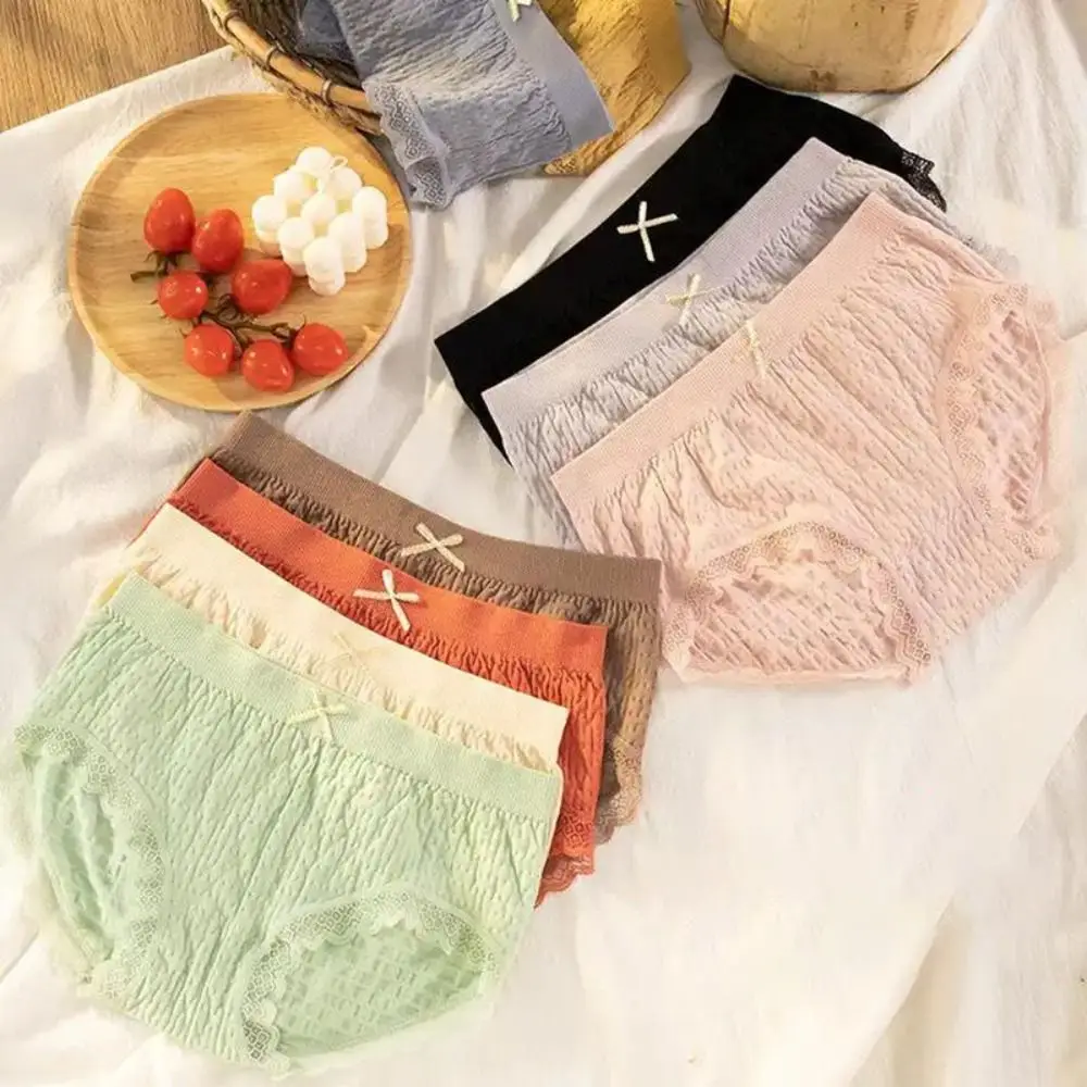 

3 шт., женские хлопковые трусики с бантом