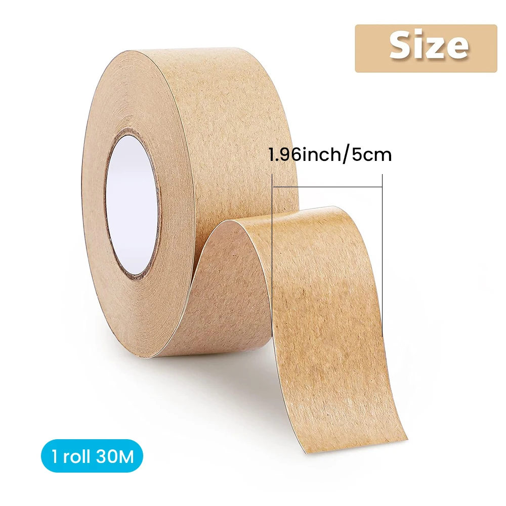 2/4개 아카이브용 고품질 크라프트 종이 테이프, 방수 필기 가능 포장 테이프, 사무용 18M(30mm, 60mm)